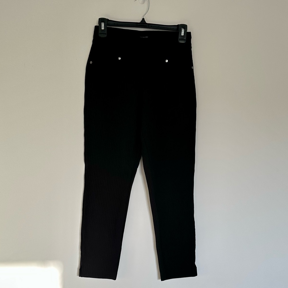 Maurices Square Texture Black Capris Length Professional Pants
